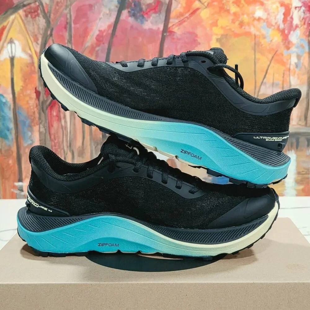 Topo Athletic Ultraventure 4 Black Lime Womens Size 8.5 Trail Running Hiking